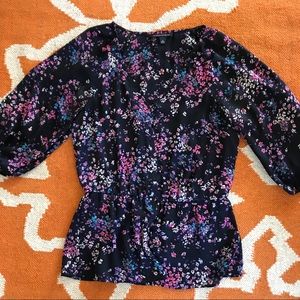 Banana Republic Floral Print Blouse Sz S